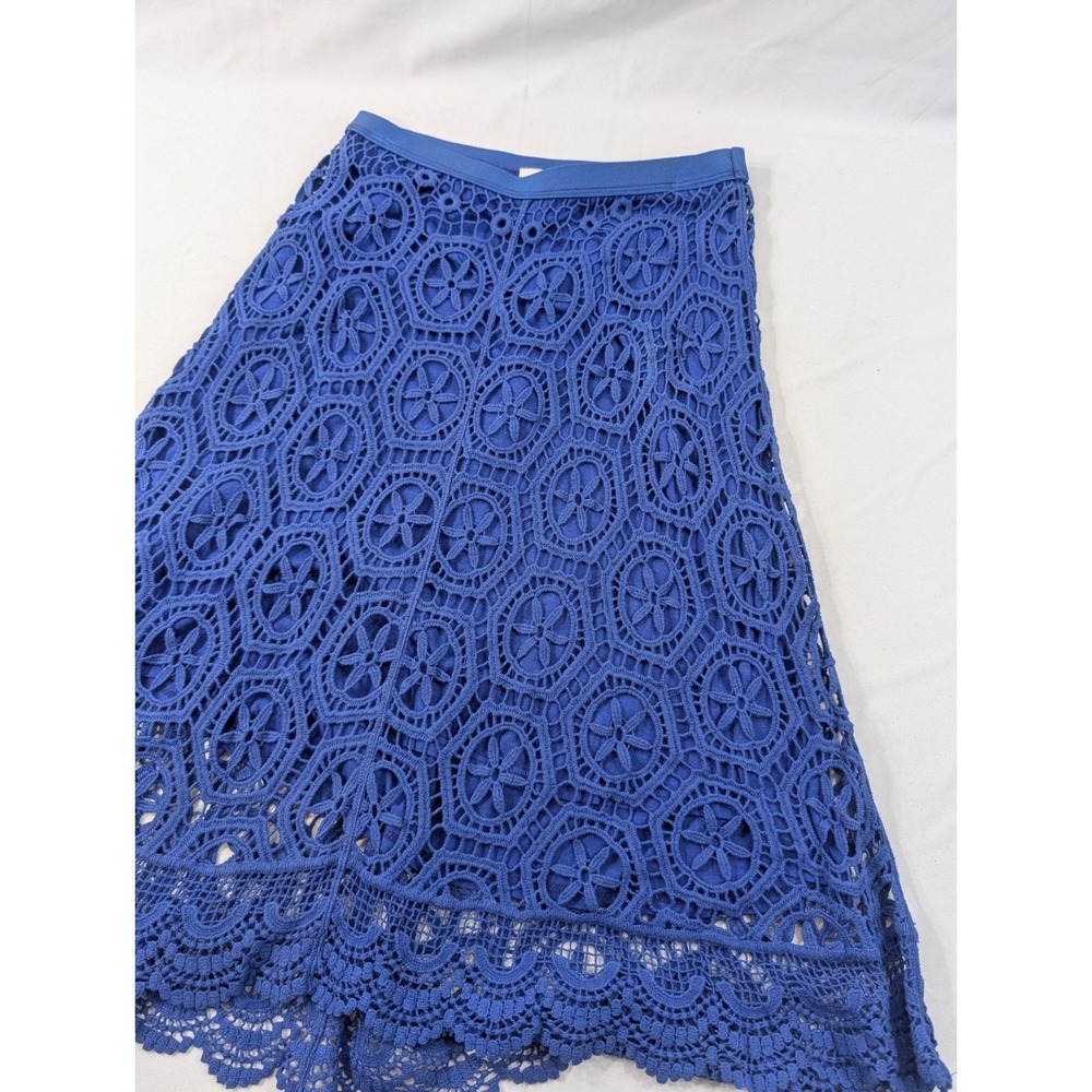 Ella Moss‎ Women Blue Floral.Lined Casual Skirt Pull on Skirt Size Small Crochet